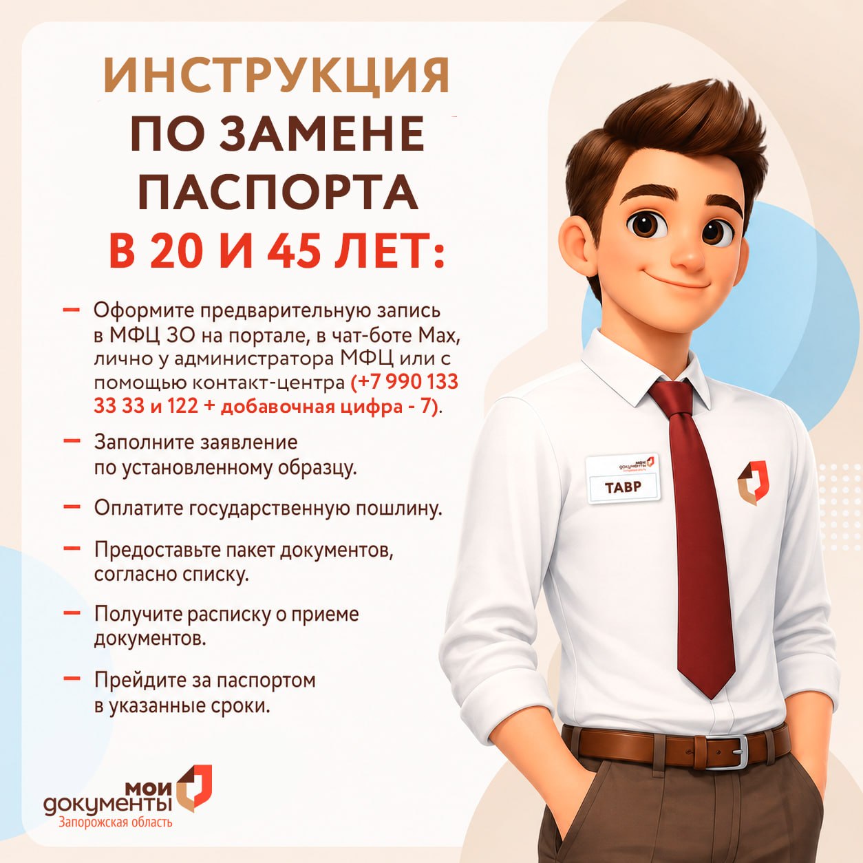 Пошаговая инструкция по замене паспорта в 20 и 45 лет